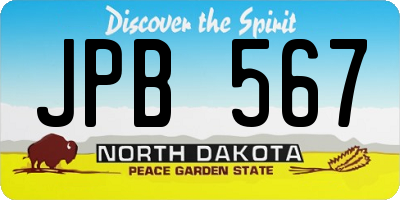 ND license plate JPB567