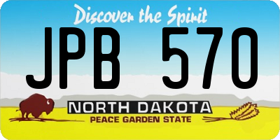 ND license plate JPB570