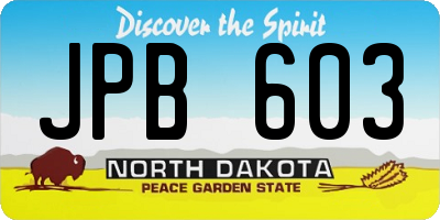 ND license plate JPB603