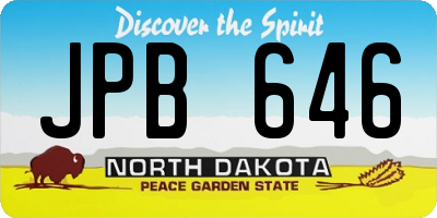ND license plate JPB646