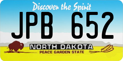 ND license plate JPB652
