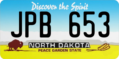 ND license plate JPB653