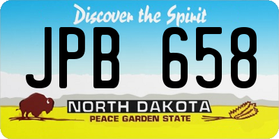 ND license plate JPB658