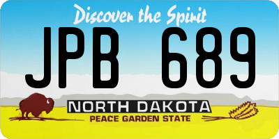 ND license plate JPB689
