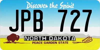 ND license plate JPB727