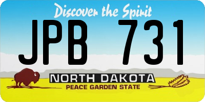 ND license plate JPB731