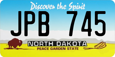 ND license plate JPB745