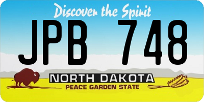 ND license plate JPB748