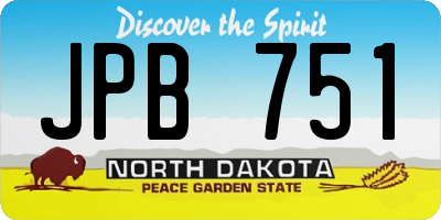 ND license plate JPB751