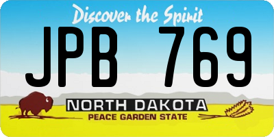 ND license plate JPB769
