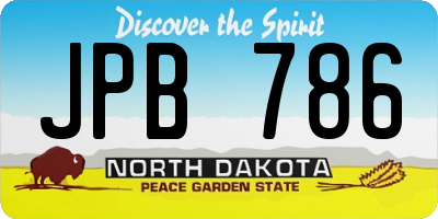 ND license plate JPB786
