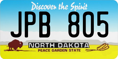 ND license plate JPB805