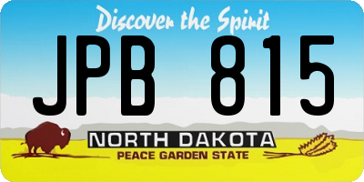 ND license plate JPB815
