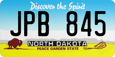 ND license plate JPB845