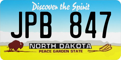 ND license plate JPB847