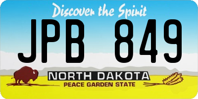 ND license plate JPB849