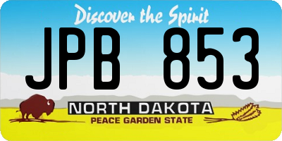ND license plate JPB853