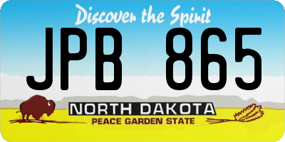 ND license plate JPB865