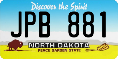 ND license plate JPB881
