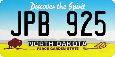 ND license plate JPB925