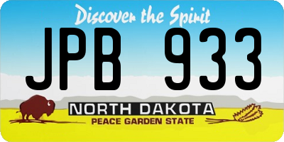 ND license plate JPB933