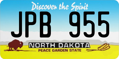 ND license plate JPB955