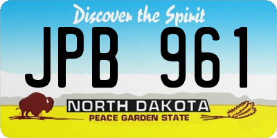 ND license plate JPB961