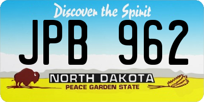 ND license plate JPB962