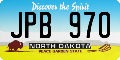 ND license plate JPB970