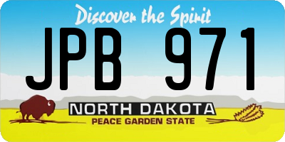 ND license plate JPB971