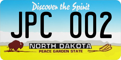 ND license plate JPC002
