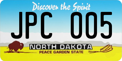 ND license plate JPC005