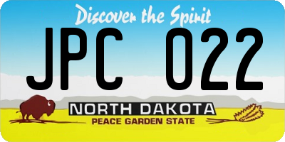 ND license plate JPC022