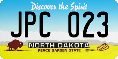 ND license plate JPC023