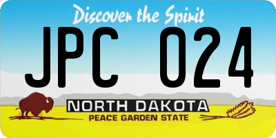 ND license plate JPC024