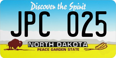 ND license plate JPC025