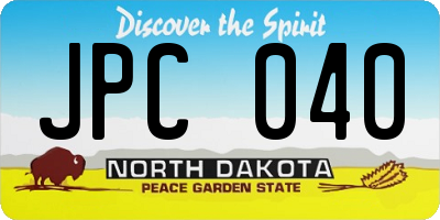 ND license plate JPC040
