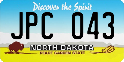 ND license plate JPC043