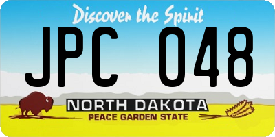 ND license plate JPC048