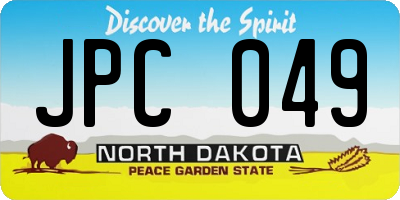 ND license plate JPC049