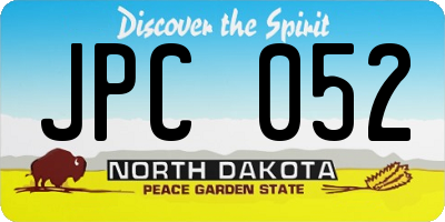 ND license plate JPC052
