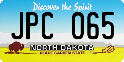 ND license plate JPC065