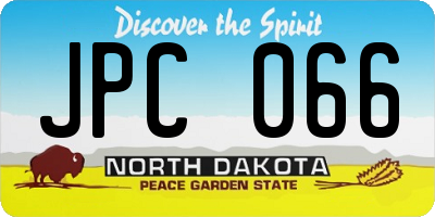 ND license plate JPC066