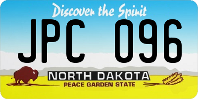 ND license plate JPC096