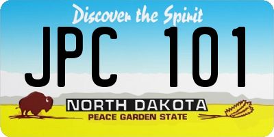 ND license plate JPC101