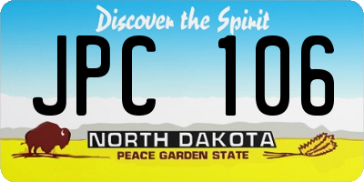 ND license plate JPC106