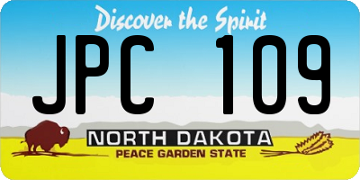 ND license plate JPC109