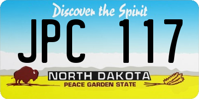 ND license plate JPC117