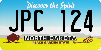 ND license plate JPC124