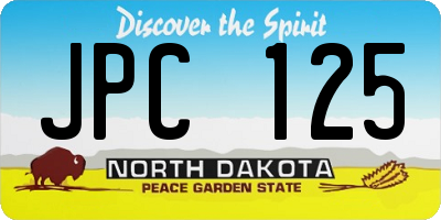 ND license plate JPC125